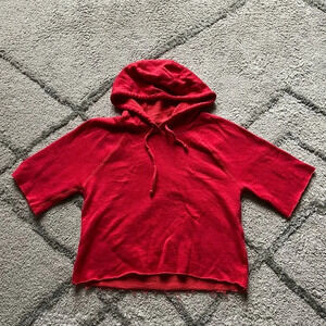 Chaser red short sleeve sweatshirt hoodie cotton linen  small